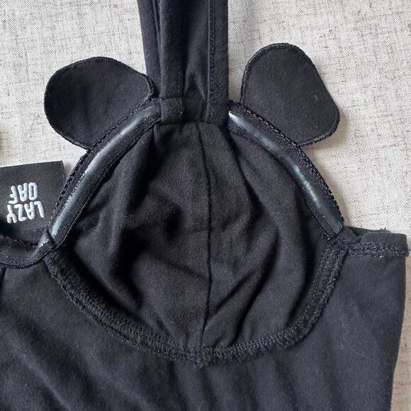 Rare Lazy Oaf Bear Bra Crop Top Black Size S Y2K - Picture 8 of 13